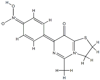 2,3-Dihydro-5-methyl-7-(4-nitrophenyl)-8-oxylatothiazolo[3,2-c]pyrimidin-4-ium Structure