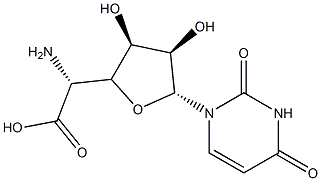 2-[[(2R)-テトラヒドロ-3β,4β-ジヒドロキシ-5α-[(1,2,3,4-テトラヒドロ-2,4-ジオキソピリミジン)-1-イル]フラン]-2α-イル]-L-グリシン 化学構造式