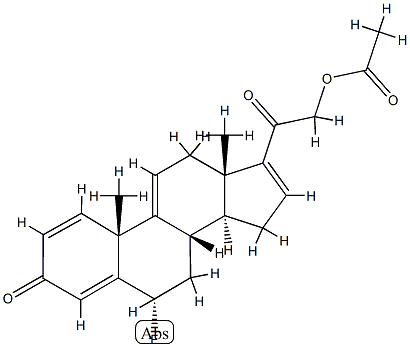 (6α)-21-(Acetyloxy)-6-fluoropregna-1,4,9(11),16-tetraene-3,20-dione, 2476-74-6, 结构式