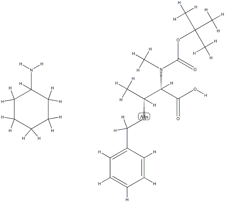 BOC-N-METHYL-O-BENZYL-L-THREONINE CYCLOHEXYL AMMONIUM SALT, 250375-08-7, 结构式