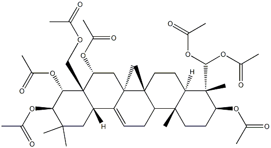 5α-Olean-12-ene-3β,16α,21β,22α,23,23,28-heptol heptaacetate Structure
