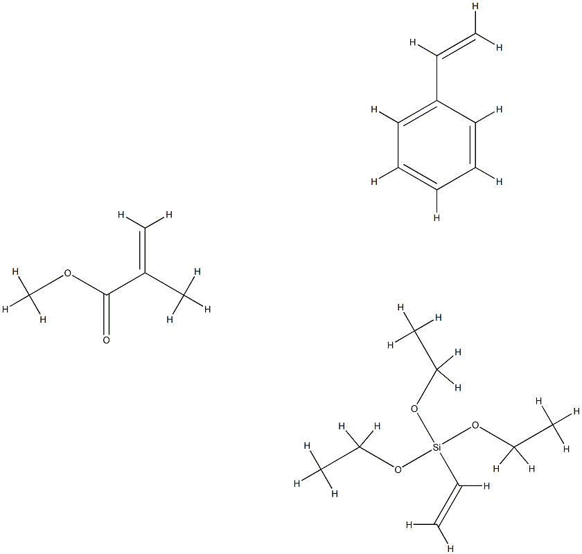 Ethenylbenzene, polymer with ethenyltriethoxysilane and methyl 2-methylpropenoate Structure