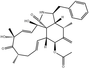 (7S,13E,16S,18R,19E,21R)-7-Acetoxy-18,21-dihydroxy-16,18-dimethyl-10-phenyl[11]cytochalasa-6(12),13,19-triene-1,17-dione Structure