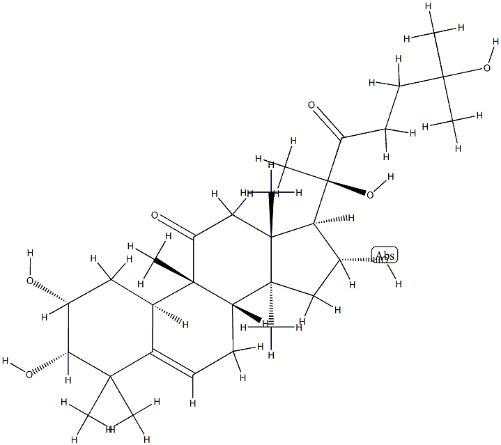 (10α)-2α,3α,16α,20,25-ペンタヒドロキシ-9β-メチル-19-ノルラノスタ-5-エン-11,22-ジオン 化学構造式