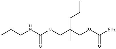 2-(カルバモイルオキシメチル)-2-メチルペンチル=プロピルカルバマート 化学構造式