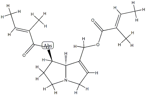 (E)-2-Methyl-2-butenoic acid (1R)-2,3,5,7aβ-tetrahydro-7-[[[(E)-2-methyl-1-oxo-2-butenyl]oxy]methyl]-1H-pyrrolizin-1α-yl ester Structure
