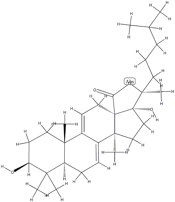 3β,17,20-Trihydroxy-5α-lanosta-7,9(11)-dien-18-oic acid γ-lactone Structure