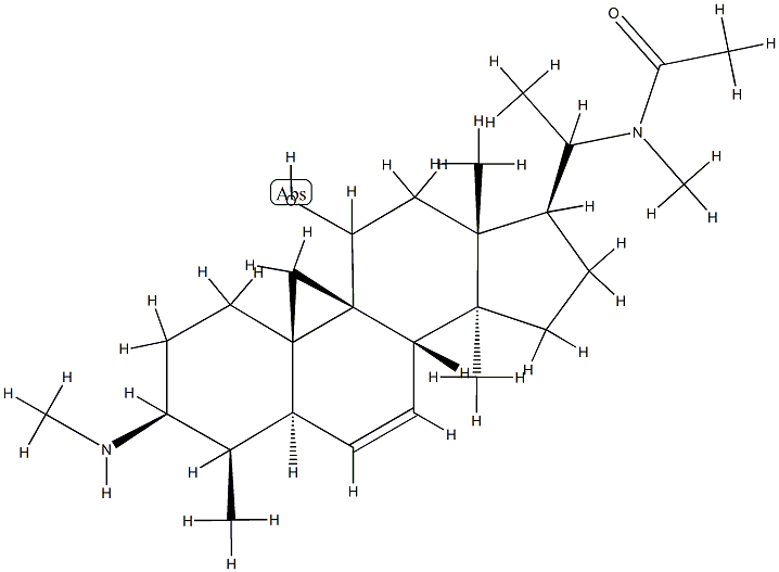 N-[11-Hydroxy-4β,14-dimethyl-3β-(methylamino)-9,19-cyclo-5α-pregn-6-en-20-yl]-N-methylacetamide Structure