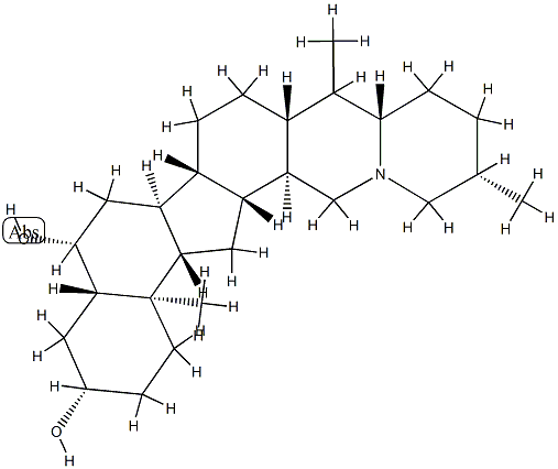 (5α)-セバン-3β,6β-ジオール 化学構造式