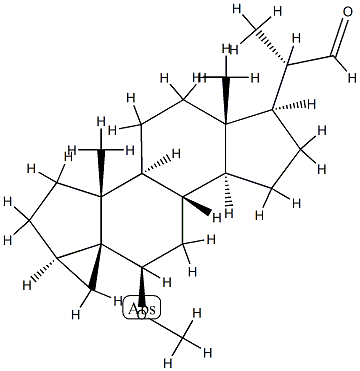 6β-Methoxy-3α,5-cyclo-5α-pregnane-20α-carboxaldehyde Structure