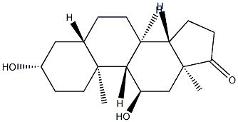 3β,11α-ジヒドロキシ-5α-アンドロスタン-17-オン 化学構造式