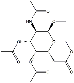 メチル2-(アセチルアミノ)-2-デオキシ-α-D-グルコピラノシド3,4,6-トリアセタート 化学構造式