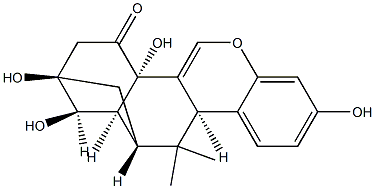 2,3,10bβ,11,12,12aβ-ヘキサヒドロ-1α,2β,4aβ,8-テトラヒドロキシ-11,11-ジメチル-2,12α-メタノ-1H-ベンゾ[b]ナフト[2,1-d]ピラン-4(4aH)-オン 化学構造式