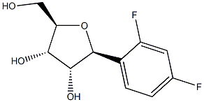 (1S)-1,4-Anhydro-1-C-(2,4-difluorophenyl)-D-ribitol Struktur