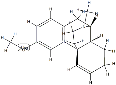 (9α,13α,14α)-5,6-ジデヒドロ-3-メトキシ-17-メチルモルフィナン 化学構造式