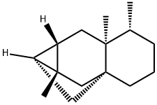 (1R,1aβ,7aβ)-デカヒドロ-1,6β,6aβ-トリメチル-1α,2aα-メタノ-2aH-シクロプロパ[b]ナフタレン 化学構造式