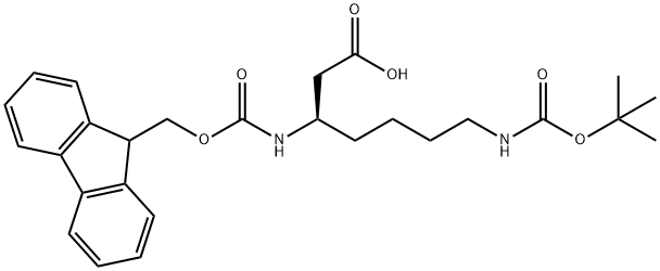 (9H-Fluoren-9-yl)MethOxy]Carbonyl D-β-homolysine(Boc), 266318-77-8, 结构式