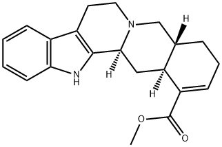 16,17-ジデヒドロヨヒンバン-16-カルボン酸メチル 化学構造式