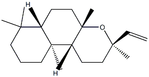 (3R,6aα,10bα)-ドデカヒドロ-3,4aα,7,7,10aβ-ペンタメチル-3α-ビニル-1H-ナフト[2,1-b]ピラン 化学構造式
