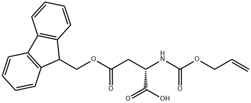 N-[(2-丙烯-1-基氧基)羰基]-L-天冬氨酸 4-(9H-芴-9-基甲基)酯 结构式