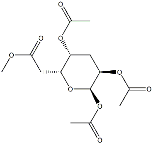 3-デオキシ-α-D-xylo-ヘキソピラノーステトラアセタート 化学構造式
