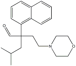 α-イソブチル-α-(2-モルホリノエチル)-1-ナフタレンアセトアルデヒド 化学構造式