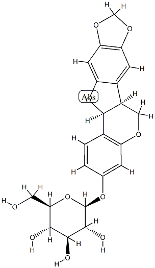 [(6aS)-6aβ,12aβ-Dihydro-6H-[1,3]dioxolo[5,6]benzofuro[3,2-c][1]benzopyran-3-yl]β-D-glucopyranoside Structure