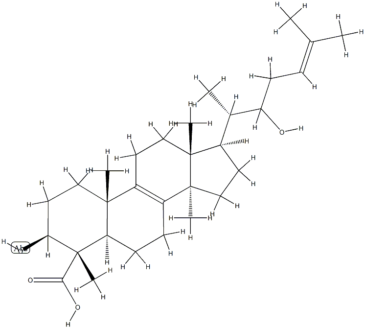 (20S)-3β,22-Dihydroxy-5α-lanosta-8,24-dien-28-oic acid Structure