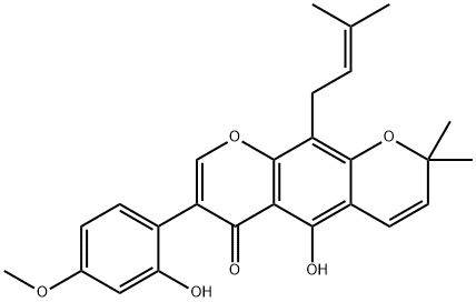 5-Hydroxy-3-(2-hydroxy-4-methoxyphenyl)-8,8-dimethyl-10-(3-methyl-2-butenyl)-4H,8H-benzo[1,2-b:5,4-b']dipyran-4-one Structure
