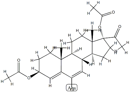 3β,17-Bisacetoxy-6-chloropregna-4,6-dien-20-one, 3044-32-4, 结构式