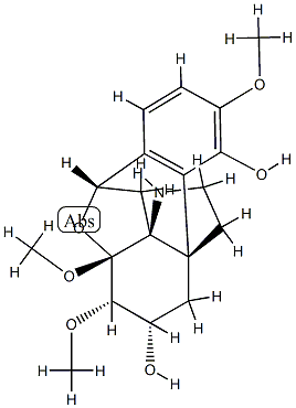 8β,10β-エポキシ-3,7β,8-トリメトキシハスバナン-4,6β-ジオール 化学構造式