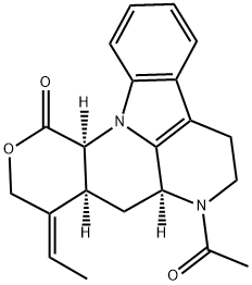 (7aS,9E)-9-エチリデン-5,6,7,7aα,8,8aα,9,10-オクタヒドロ-7-アセチルインドロ[3,2,1-ij]ピラノ[3,4-b][1,5]ナフチリジン-12(12aαH)-オン 化学構造式