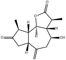(3aβ,6aβ,9aβ,9bα)-3β,9β-Dimethyl-4β-hydroxy-6-methylenedodecahydroazuleno[4,5-b]furan-2,8-dione Structure