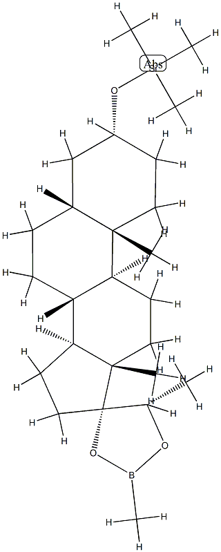 (20S)-3α-Trimethylsilyloxy-17,20-[(methylboranediyl)bisoxy]-5β-pregnane Structure