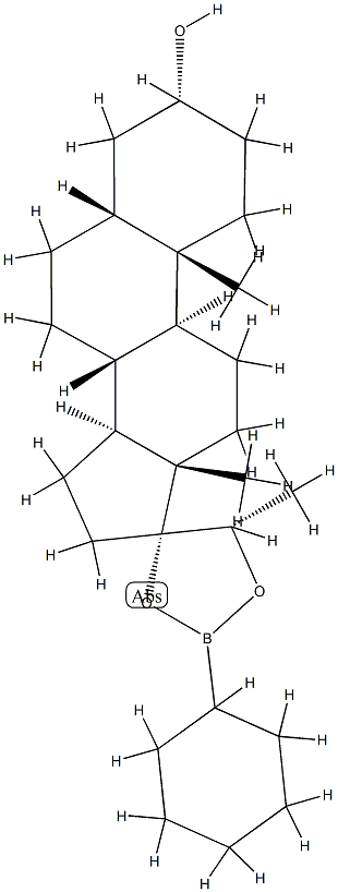 (20S)-17,20-(シクロヘキシルボランジイルビスオキシ)-5β-プレグナン-3α-オール 化学構造式