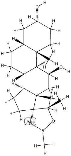 (20R)-3α,11β-Dihydroxy-17,20-[(methylboranediyl)bisoxy]-5β-pregnane Structure
