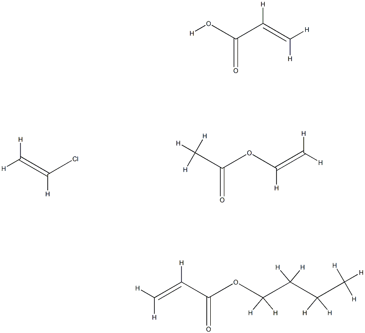 丙烯酸与丙烯酸丁酯、氯乙烯和乙酸乙烯酯的聚合物, 30938-41-1, 结构式