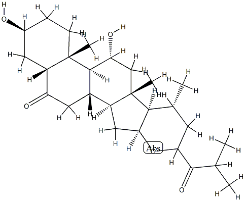 16β,23-エポキシ-3β,11α-ジヒドロキシ-5β-コレスタン-6,24-ジオン 化学構造式