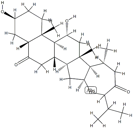 16β,24-エポキシ-3β,11α-ジヒドロキシ-5β-コレスタン-6,23-ジオン 化学構造式