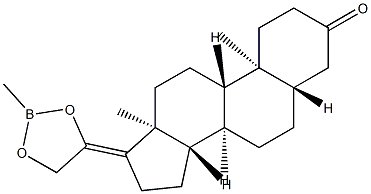 20,21-(メチルボランジイルビスオキシ)-5α-プレグナ-17(20)-エン-3-オン 化学構造式