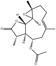 (1aR,4E,7S,7aR,8S,10aS,10bR)-7-アセトキシ-2,3,6,7,7a,8,10a,10b-オクタヒドロ-1a,5,8-トリメチルオキシレノ[9,10]シクロデカ[1,2-b]フラン-9(1aH)-オン 化学構造式