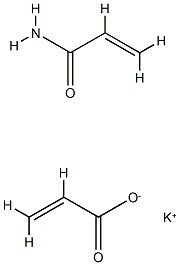 2-丙烯酸钾盐与2-丙烯酰胺的聚合物, 31212-13-2, 结构式