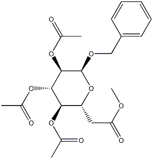 Benzyl α-D-glucopyranoside tetraacetate Structure