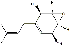 (1R,6S)-3-(3-Methyl-2-butenyl)-7-oxabicyclo[4.1.0]hept-3-ene-2α,5α-diol Struktur
