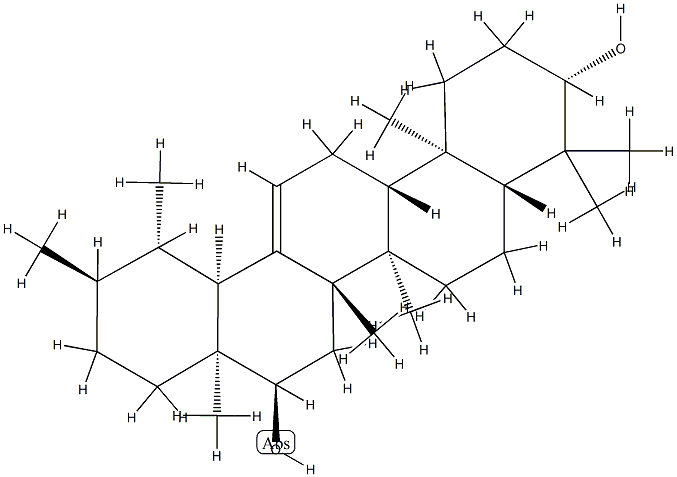 ウルサ-12-エン-3β,16α-ジオール 化学構造式