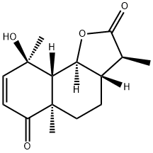 (3S)-3aβ,5,5a,9,9aβ,9bα-ヘキサヒドロ-9-ヒドロキシ-3β,5aα,9α-トリメチルナフト[1,2-b]フラン-2,6(3H,4H)-ジオン 化学構造式