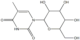 1-(β-D-Glucopyranosyl)-5-methylpyrimidine-2,4(1H,3H)-dione 结构式