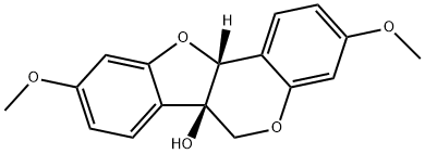 (6aR)-3,9-ジメトキシ-6H-ベンゾフロ[3,2-c][1]ベンゾピラン-6aβ(11aβH)-オール 化学構造式