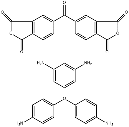 聚(3,3′,4,4′-二苯甲酮四甲酸二酐-CO-4,4′-二氨基二苯醚/1,3-苯二胺),酰胺酸 溶液, 31942-21-9, 结构式