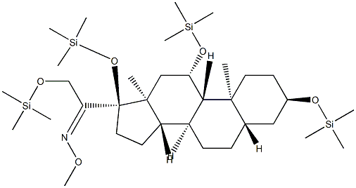 3α,11β,17,21-Tetrakis(trimethylsiloxy)-5α-pregnan-20-one O-methyl oxime Structure